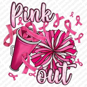 Pink out Brustkrebs jubeln png Sublimation Design download, Brustkrebs png, Cancer Awareness png, school spirit png, designs download