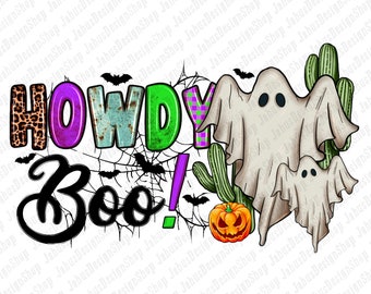 Howdy boo png Sublimation Design download, Happy Halloween png, Halloween Vibes png, Spooky Season png, sublimieren designs download