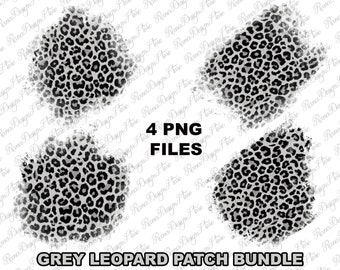 Grey leopard patch png bundle sublimation design download, western patch bundle, leopard patches png, sublimate designs download