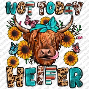 Western heifer png sublimation design download, hand drawn cow png, sunflowers heifer png, cow png, sublimate designs download