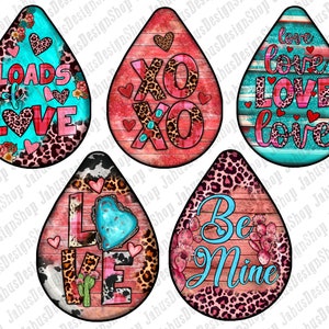 Valentines Day Teardrop Earrings Png, Valentines Day Png, Teardrop Sublimation Png, Vday Earrings Details Png, Digital Sublimation Png