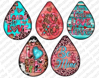 Valentines Day Teardrop Earrings Png, Valentines Day Png, Teardrop Sublimation Png, Vday Earrings Details Png, Digital Sublimation Png