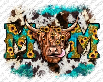 Western Cow Mom Png Sublimation Design, Cow Mama Png, Western Cow Png, Western Animal Png, Animal Mom Png, Cow Png, descarga digital