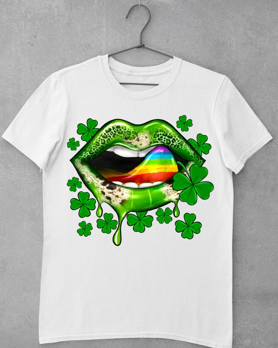 Leopard Lips Kiss Me Irish Mouth Shamrock St Patricks Day T-Shirt Leopard Lips Kiss Me Irish Mouth Shamrock St Patricks Day T-Shirt