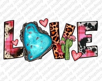 Gemstone Love Png, Love Png, Love Sublimation Design Png, Sublimation Graphics Png, Turquoise Lover Design Png, Valentine GemStone Png
