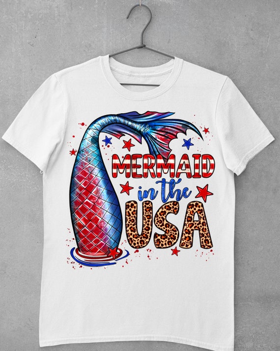 Mermaid In The USA 4th Of July Flag T-Shirt Mermaid In The USA 4th Of July Flag T-Shirt