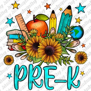 Pre-K Png Sublimation Design, Pre-K Png, Western Grade Png, Back to School Png, Sunflower Pre-K Png, PNG Sublimation Design,Digital Download