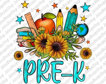 Pre-K Png Sublimation Design, Pre-K Png, Western Grade Png, Back to School Png, Sunflower Pre-K Png, PNG Sublimation Design,Digital Download