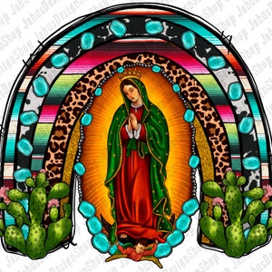 Lady Of Guadalupe Serape Rainbow Png Sublimatie Design, Serape Rainbow Png, Lady Of Guadalupe Rainbow Png, Leopard Rainbow, Instant Download
