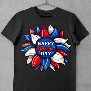 Glad Memorial Day amerikansk flagga solros png, USA flagga PNG, 4 juli, patriotisk design, Memorial Day PNG sublimeringsdesign, PNG-nedladdningar bild 3