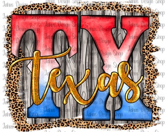 TX- Texas PNG, Glitter PNG, Leopard Pattern, Western Pattern, Wood Pattern, Sublimation Design, Instant Download, Digital Print