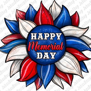 Glad Memorial Day amerikansk flagga solros png, USA flagga PNG, 4 juli, patriotisk design, Memorial Day PNG sublimeringsdesign, PNG-nedladdningar bild 1