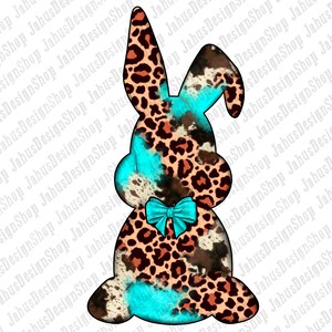 Leopard Turquoise Bunny Png Sublimation Design, Easter Sublimation Png, Leopard Bunny Png,Easter Day Png,Digital Download,Instant Download