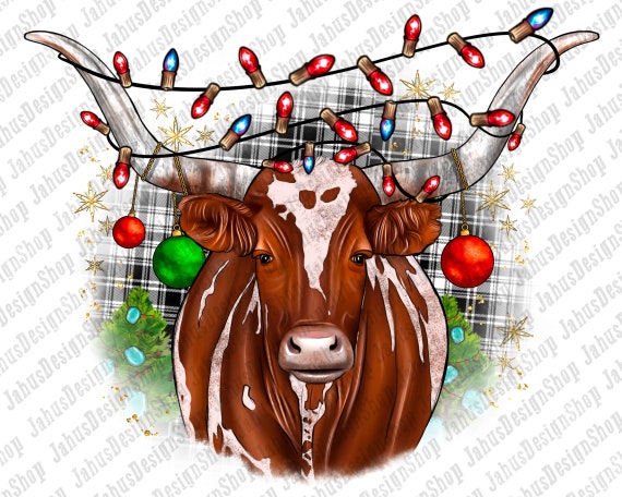 Christmas Texas Longhorn png sublimation design download, Christmas png, Christmas animal png, Christmas Longhorn png, sublimate download