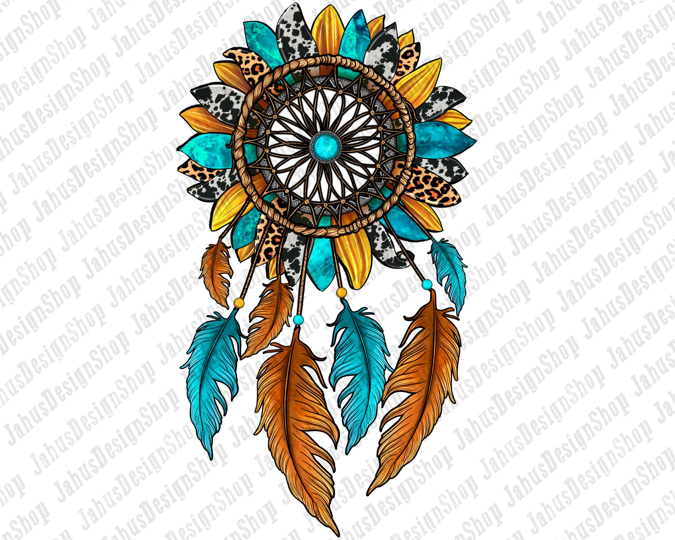 Sunflower Dreamcatcher Png Sublimation Design, Sunflower Png