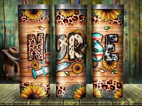 Western Nurse Tumbler Png, Nurse Png, Nurse Life Png, Medicine Png, Nursing Png, Nurse Tumbler Png, Sunflowers Tumbler Png, Digital Download