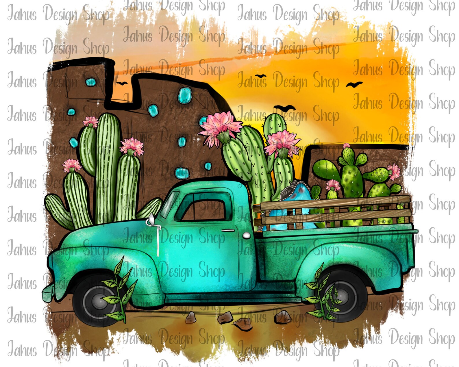 thumbnail image 2 of Western Cactus Moon Scene Vinyl Decal – Car, Truck, Laptop, Window – Rad Dezigns 11177 2 of 3