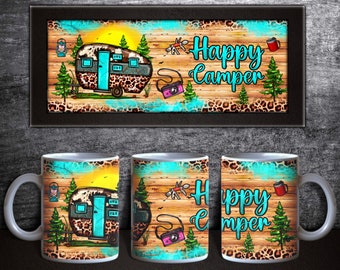 Happy Camper Mug Png Sublimation Design, Western Camp Mug Png, Camping Png, Camp Life Png, Camping Sublimation, Camper Png, Digital Download