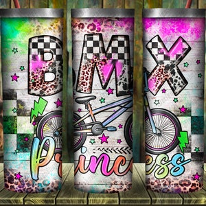 Western Bmx Princess Tumbler Png Sublimation Design, 20oz Skinny Tumbler Png, Western Sports Tumbler Png, Western Bmx Png, Digital Download