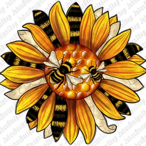 Bee Sunflower Png Sublimation Design,Sunflower Png, Bee Png,Yellow Sunflower Png,Honey Sunflower Png,Png Sublimation Design,Instant Download