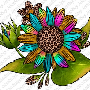Western Sunflower Png Sublimation Design, Sunflower Png, Western Png, Leopard Sunflower Png, Png Sublimation Design, Instant Download