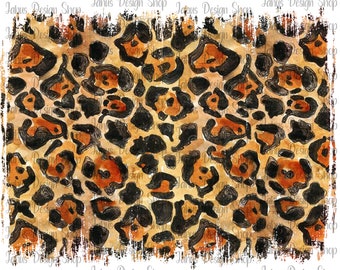 Distressed Leopard Background Png, Background Splash, Cheetah, Animal Print, Leopard, Sublimation Frame PNG, Distressed Background