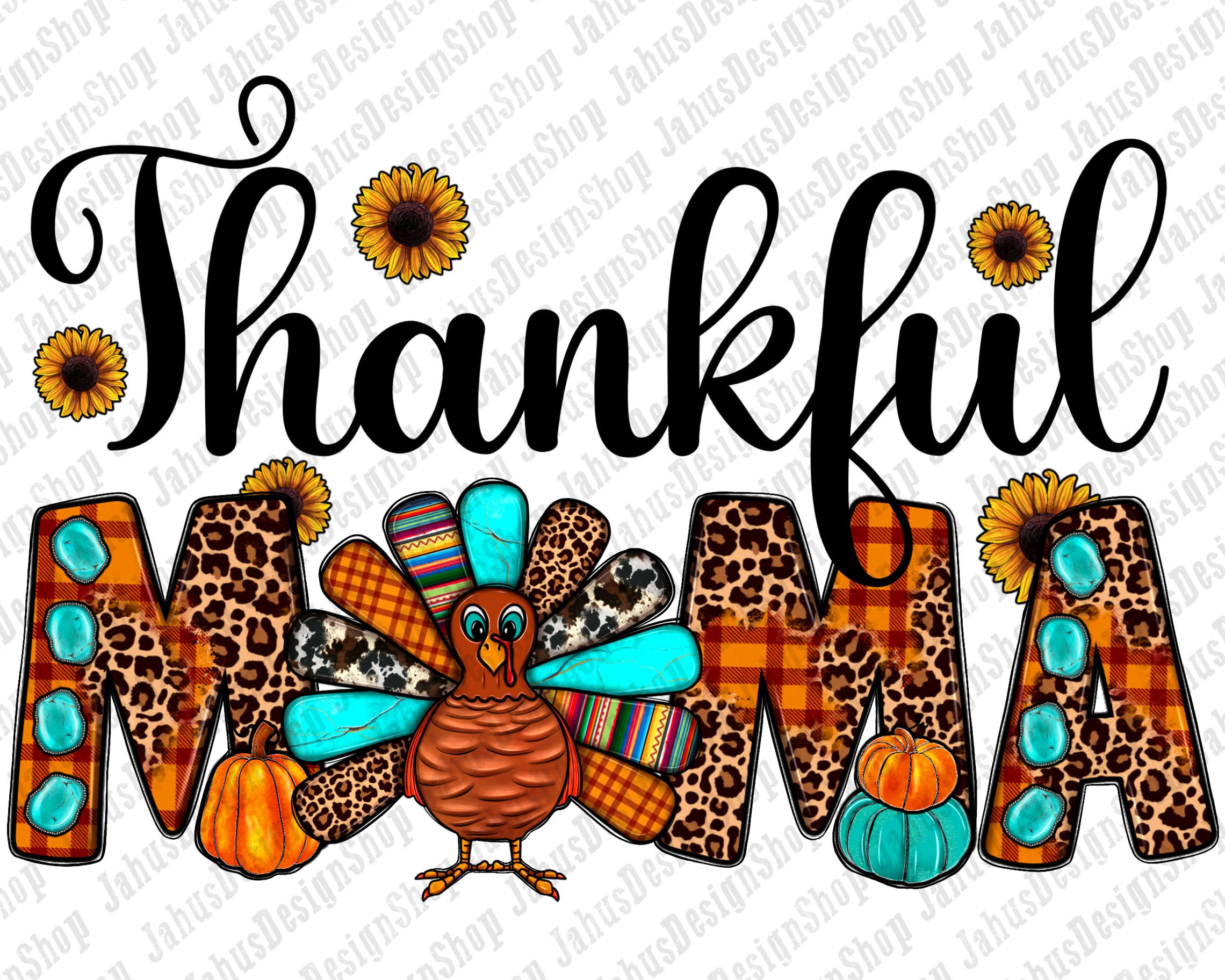 Thankful Mama With Western Turkey Png Sublimation Design, Thankful Turkey Png, Western Thanksgiving Png, Mama Png, Instant Download