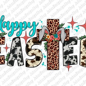 Happy Easter Cross Png Sublimation Design, Easter Sublimation Png, Happy Easter Bunny Png,Easter Day Png, Bunny Ears Png,Digital Download