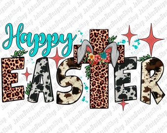 Happy Easter Cross Png Sublimation Design, Easter Sublimation Png, Happy Easter Bunny Png,Easter Day Png, Bunny Ears Png,Digital Download