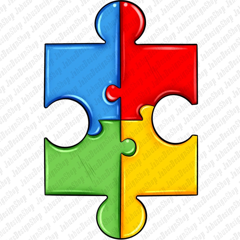 K&ouml;nnte beinhalten: Ein Puzzle aus vier Teilen, wobei jedes Teil eine andere Farbe hat: blau, rot, gr&uuml;n und gelb. Die Teile sind in einer quadratischen Form angeordnet.