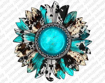 Western Sunflower Gemstone Png Sublimation Design, Gemstone Png, Sunflower Png, Western Png, Western GemStone Png, Instant Download