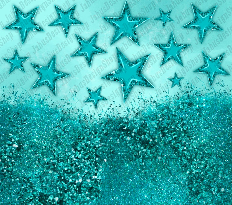 Turquoise Pattern Stars Turquoise Glitter Star Tumbler Png Sublimation Design20oz - Etsy
