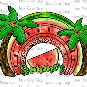 Watermelon Rainbow Png, Sublimation Design, Summer Rainbow,Leopard Rainbow, Palm Trees Png, Summer Png, Digital Download,Digital File