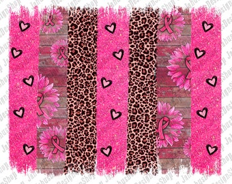 May include: Pink and brown digital paper with a leopard print, pink glitter, pink ribbons, and pink flowers. The background is a wood grain pattern.