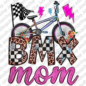 Western Bmx Mom Png Sublimation Design, Sports Mom Png, Bmx Bicycle Png, Checkered And Leopard Bmx Mom Png, Sport Png, Digital Download