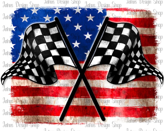 Racing With American Flag Background Png Sublimate Design - Etsy