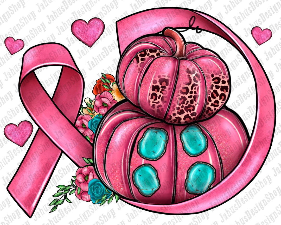 Cancer Ribbon Pumpkin Png Sublimation Design Cancer Awareness Etsy