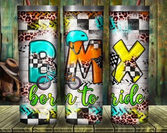 Western Bmx Born To Ride Tumbler Png Sublimation Design, 20oz Skinny Tumbler Png,Western Sports Tumbler Png,Western Bmx Png,Digital Download