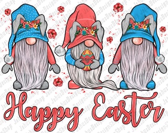 Happy Easter Gnomes Png Sublimation Design, Easter Sublimation Png, Easter Day Png, Easter Gnome Png, Gnome With Egg Png, Digital Download
