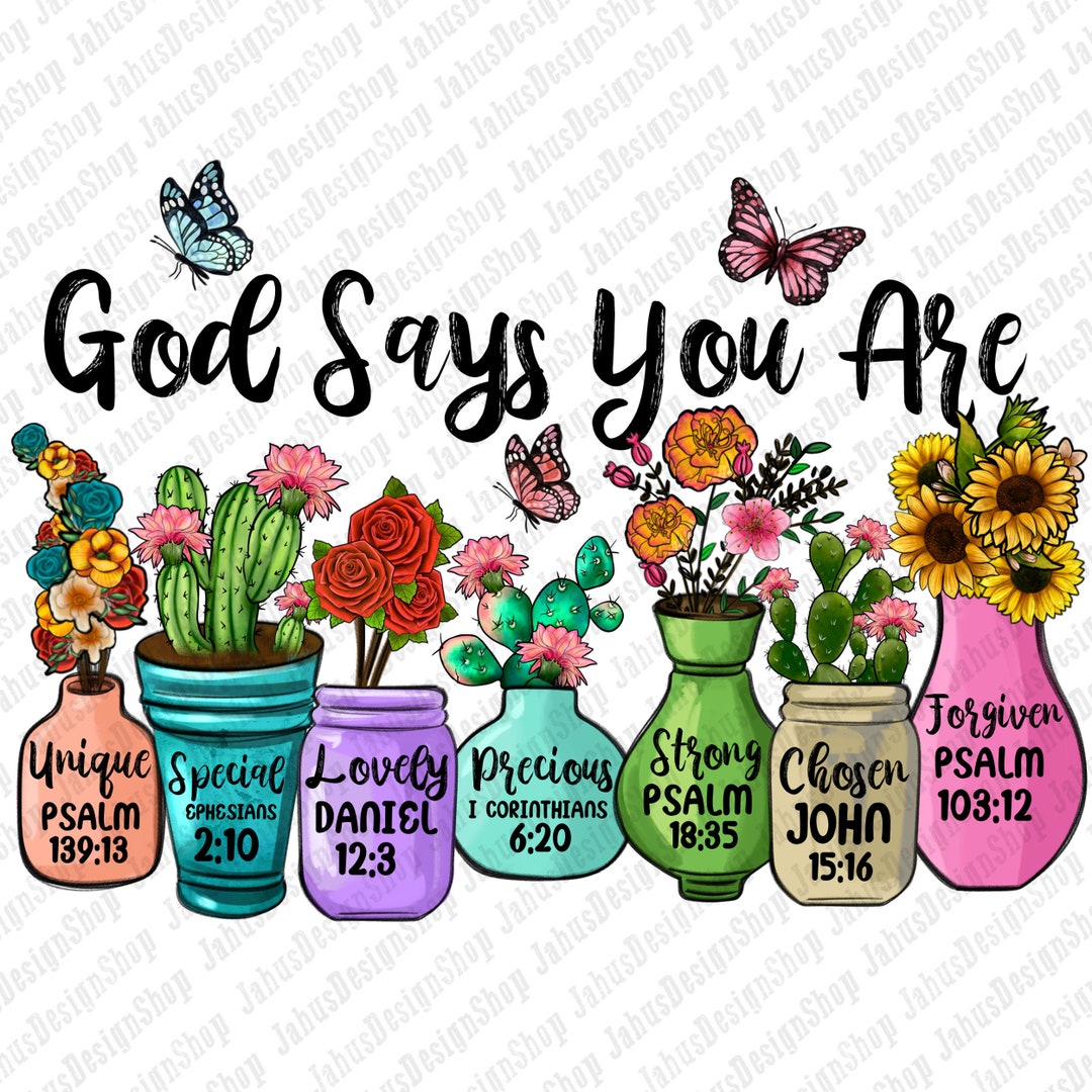 God Says You Are Unique Png Sublimation Design Download, Christian Png ...