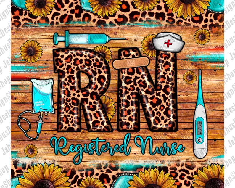 Rn Registered Nurse Tumbler Png Sublimation Design Nurse Life Etsy