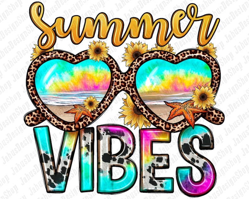 Summer Vibes Png Sublimation Design Download, Beach Sunglasses Png ...