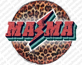 Retro Mama Leopard PNG, Mama Png, Rock Mama Png, Mama Clipart, Leopardmönster, Mama Sublimering, Png Sublimeringsdesign, Direktnedladdning