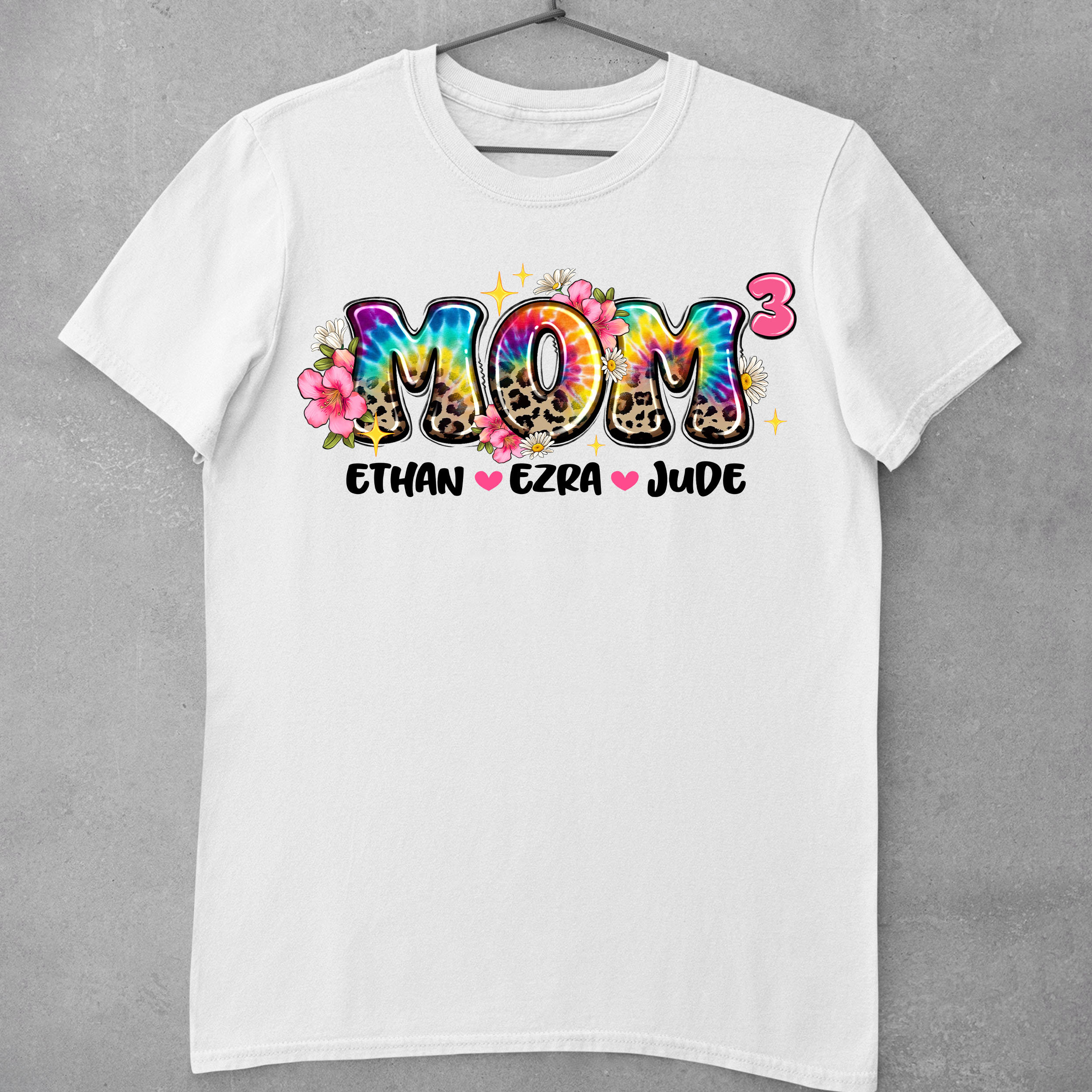 Personalized Mom of 3 Png Design, Children's Name Png, Mother's
