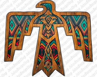 Thunderbird Png Sublimation Design , Thunderbird Png, Thunderbird Aztec Design,Aztec Png,Warrior Bird Png,Brown Bird Png, Digital Download