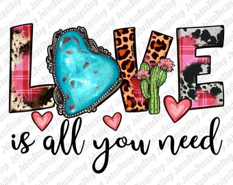 Gemstone Love is All You Need Png, Love is All Png, Love Sublimation Design Png, Gemstone Love Design Png,Valentine Gemstone Png,Leopard Png