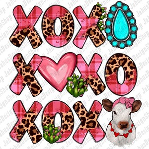 Calf Gemstone Xoxo Png Sublimation Design, Gemstone Xoxo Png, Calf Xoxo Png,Valentine Png,Calf Xoxo, Valentine&#39;s Day Xoxo, Digital Download