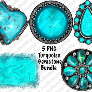Turkos ädelsten png-paket, turkos png, ädelsten png, turkos ädelsten png, västerländsk design png, paket png, direkt nedladdning bild 1