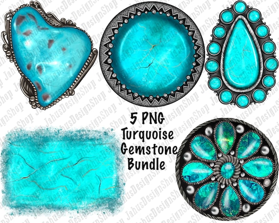 Turquoise Gemstone Png Bundle, Turquoise Png, Gemstone Png, Turquoise Gemstone Png, Western Design Png, Bundle Png, Instant Download