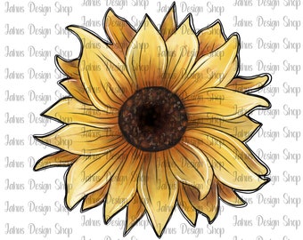 Watercolor Sunflower Sublimation Design, Western Sunflower Png, Sunflower Png, Watercolor Sunflower Png, Sunflower Clipart, Digital Download